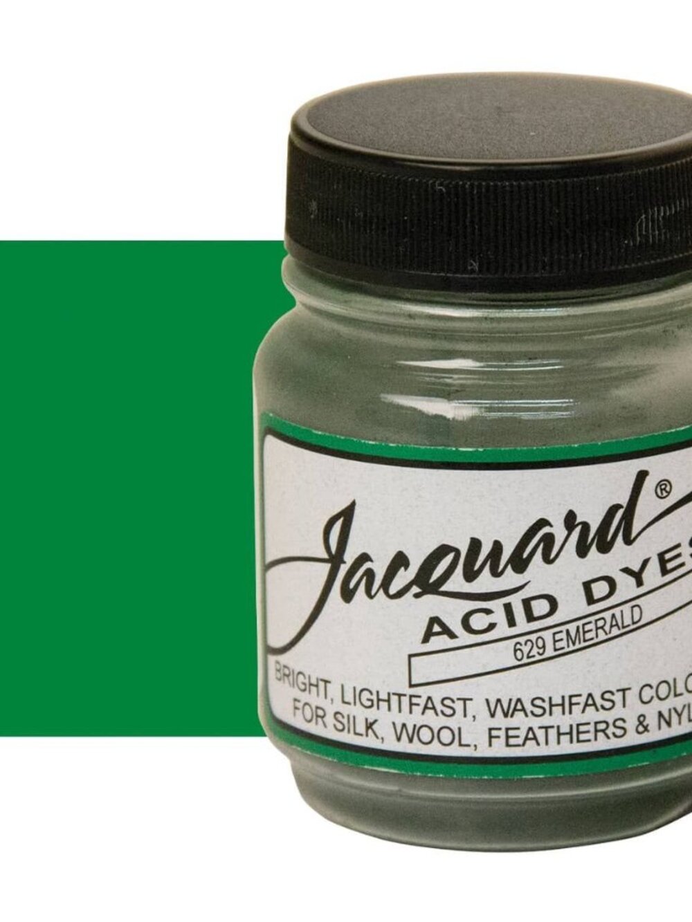 Jacquard Acid Dyes  Emerald Green 629 .5 Oz Jar For Wool Silk Nylon Cashmere NEW